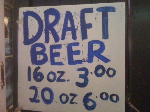 draft beer sign