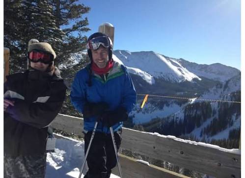Selena joined us snowboarding at Taos.  She scraped her outfit together with what she found at her parents' house.  It looked like we were there with our pre-teen son.