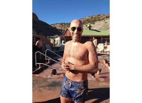 Noah showing how the mud baths are done.  Pretty neat to be covered in mud in the middle of winter.