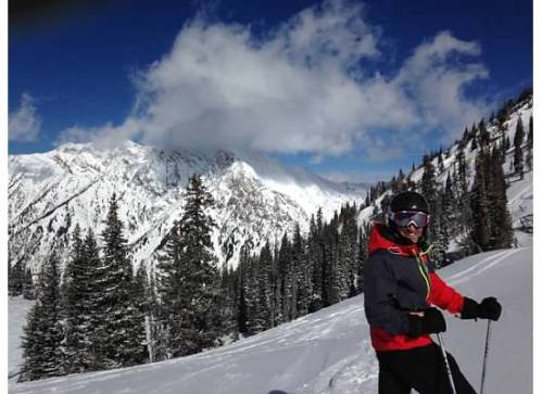 Noah enjoying the view and the pow at the Bird.